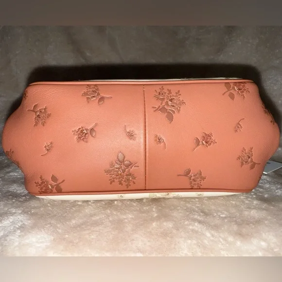 Limited Disney x Coach Minnie Mouse Kisslock Bag Cream & Pink Floral Print New! - Picture 12 of 17